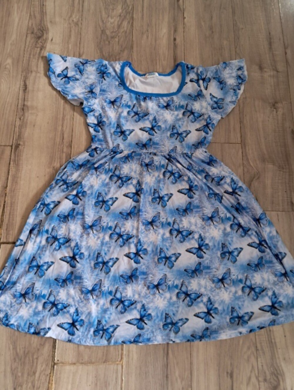 Blue Butterflies Ladies Dress L